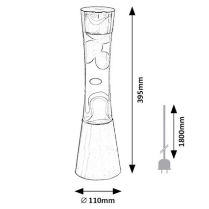 Rabalux  - Lampe à lave MINKA 1xGY6,35/20W/230V multicolor