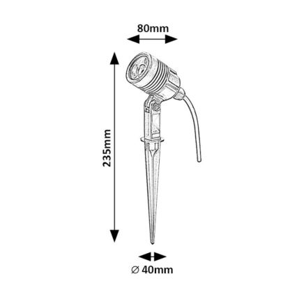 Rabalux - LED Buitenlamp LED/3W/230V IP65