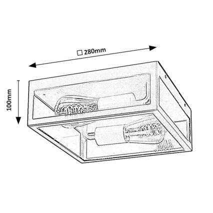 Rabalux - Buitenplafondlamp 2xE27/60W/230V IP23
