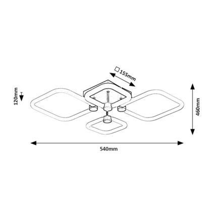 Rabalux - Plafonnier LED dimmable LED/47W/230V 3000/4000/6000K + télécommande 46x54 cm