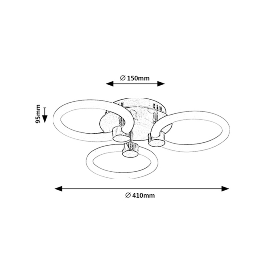 Rabalux - Plafonnier à intensité variable LED LED/21W/230V 3000/4000/6000K + télécommande