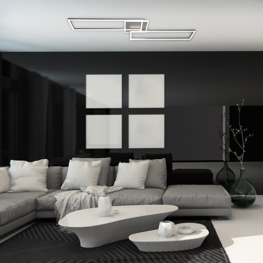 Rabalux - Plafonnier à intensité variable LED/40W/230V 2700-6500K Wi-Fi Tuya chrome mat + Télécommande 25x110 cm