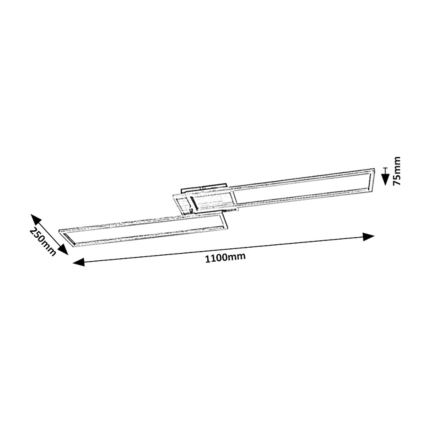 Rabalux - Plafonnier à intensité variable LED/40W/230V 2700-6500K Wi-Fi Tuya chrome mat + Télécommande 25x110 cm
