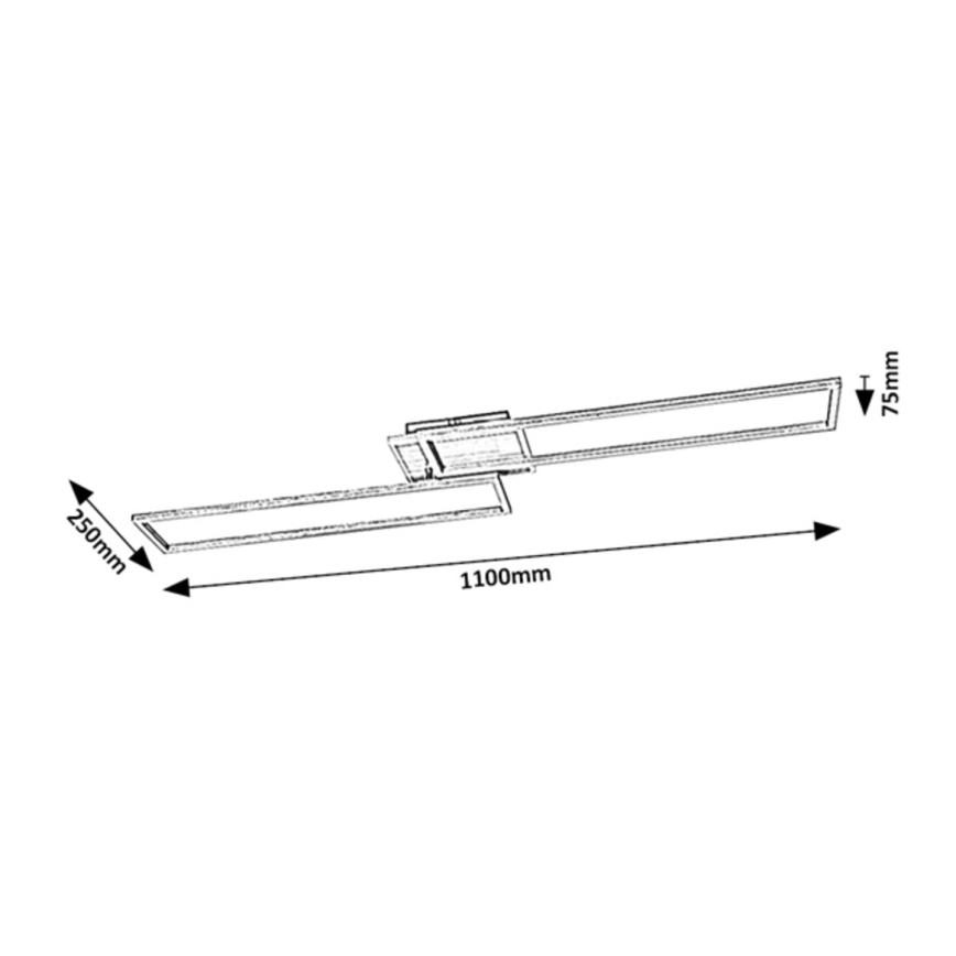 Rabalux - Plafonnier à intensité variable LED/40W/230V 2700-6500K Wi-Fi Tuya chrome mat + Télécommande 25x110 cm