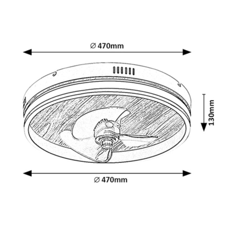 Rabalux - Plafonnier à intensité variable avec ventilateur LED/30W/230V 3000-6500K + télécommande