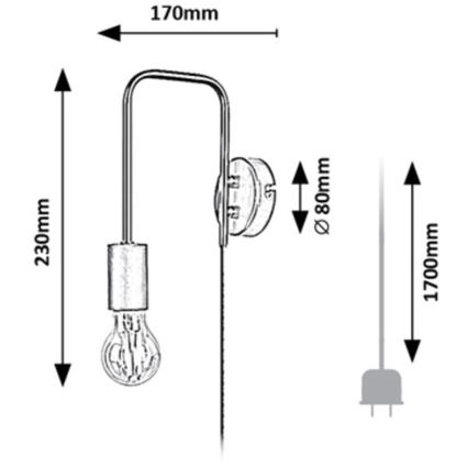 Rabalux - Wandlamp 1xE27/40W/230V