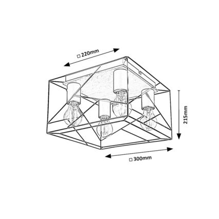 Rabalux - Plafondlamp 4xE27/40W/230V