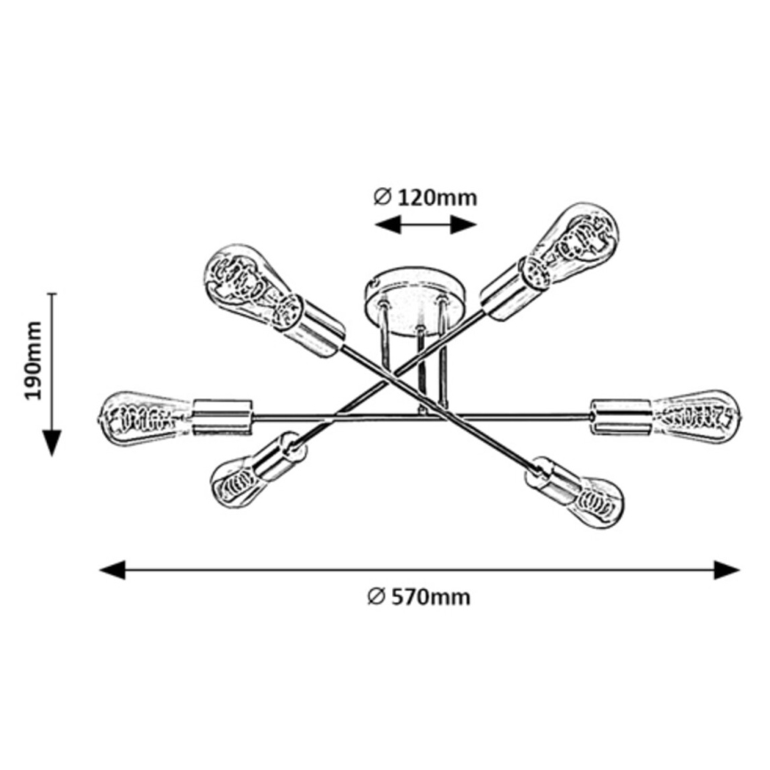 Rabalux - Bevestigde hanglamp 6xE27/25W/230V