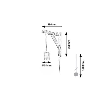 Rabalux - Wandlamp 1xE27/60W/230V beukenhout