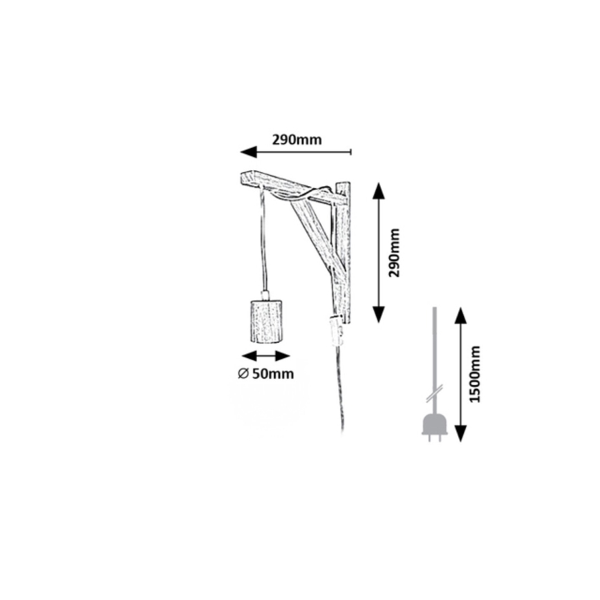 Rabalux - Wandlamp 1xE27/60W/230V beukenhout
