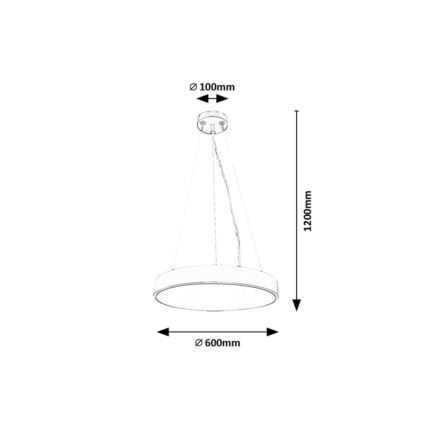 Rabalux - Dimbare LED hanglamp aan een koord LED/60W/230V 3000-6000K zwart + afstandsbediening