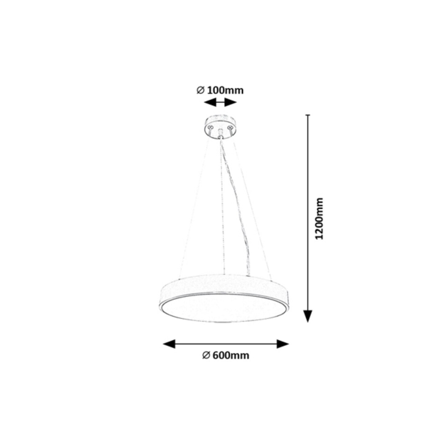 Rabalux - Suspension filaire à intensité variable LED/60W/230V 3000-6000K noir + télécommande