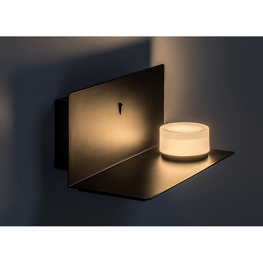 Rabalux - LED Wand licht met plank en USB portem LED/6W/230V 3000K