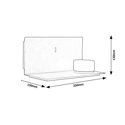 Rabalux - LED Wand licht met plank en USB portem LED/6W/230V 3000K