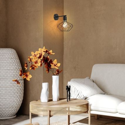 Rabalux - Wandlamp 1xE27/40W/230V diameter 20 cm zwart
