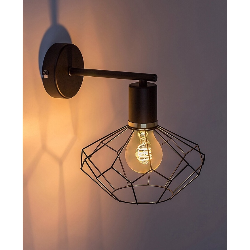 Rabalux - Wandlamp 1xE27/40W/230V diameter 20 cm zwart