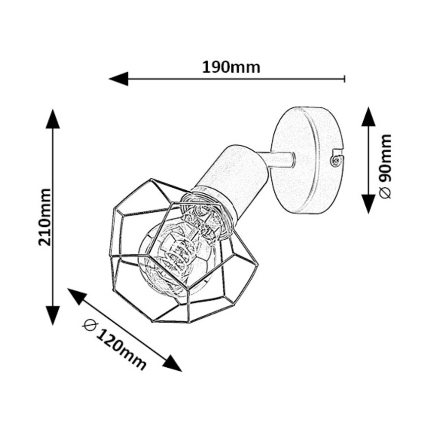 Rabalux - Wandlamp 1xE27/40W/230V diameter 12 cm zwart