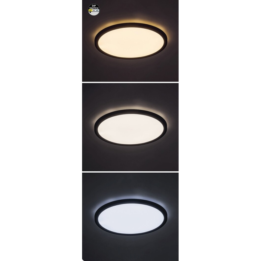 Rabalux - LED Plafondlamp LED/24W/230V 3000/4000/6000K diameter 29 cm zwart