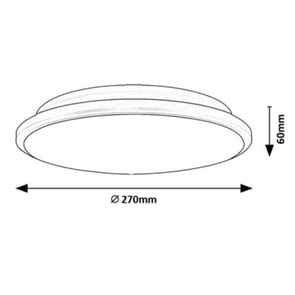 Rabalux - LED Plafondlamp LED/18W/230V 4000K zilver 27 cm