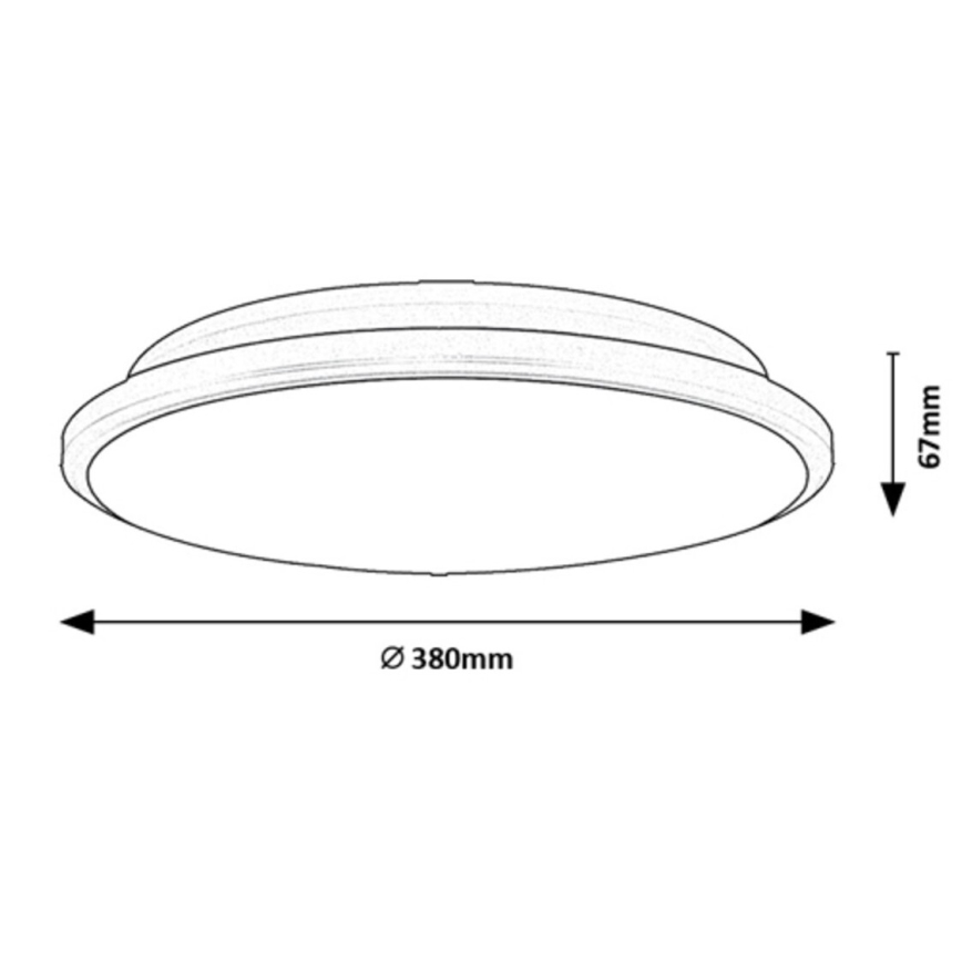 Rabalux - LED Plafondlamp LED/24W/230V 3000K zwart 38 cm
