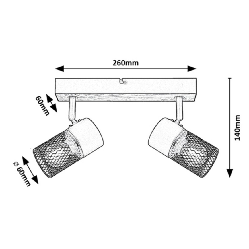 Rabalux - Spot 2xE14/40W/230V chêne