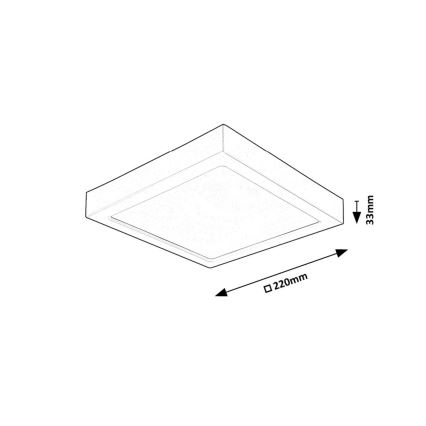 Rabalux - LED Plafondlamp LED/24W/230V 4000K 22x22 cm wit