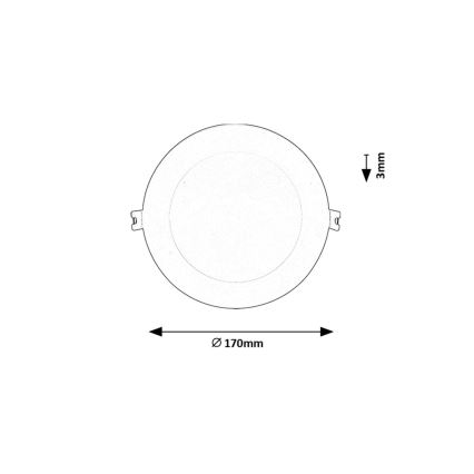 Rabalux - Spot encastrable LED/12W/230V 3000K d. 17 cm blanc