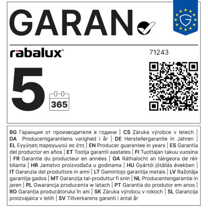 Rabalux - LED Hang plafondverlichting LED/18W/230V diameter 22 cm zwart