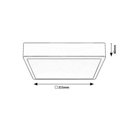 Rabalux - LED Plafondlamp LED/22W/230V 3000/4000/6000K 21x21 cm zwart