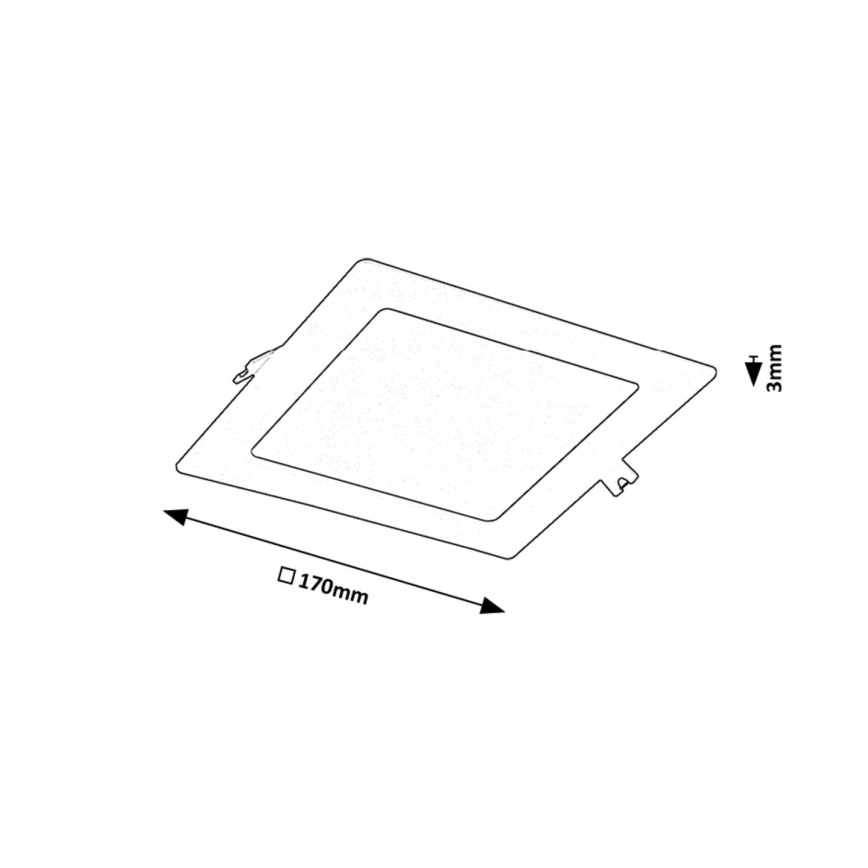 Rabalux - LED Hang plafondverlichting LED/12W/230V 17x17 cm zwart