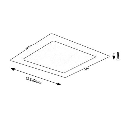 Rabalux - Spot encastrable LED/18W/230V 22x22 cm noir