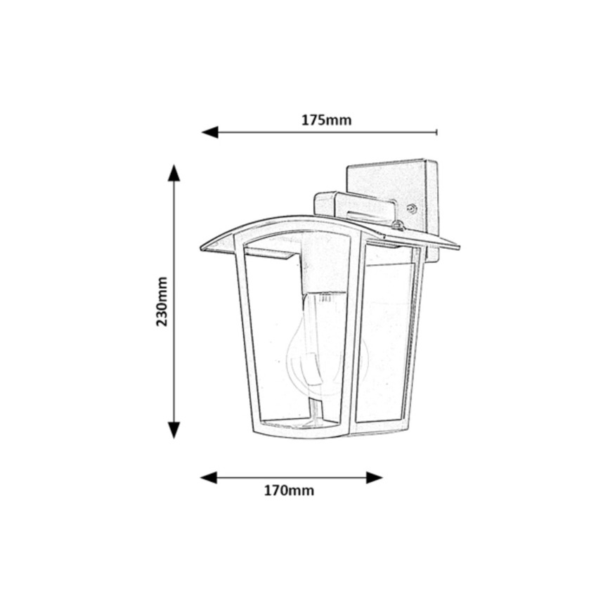 Rabalux - Wandlamp voor buiten 1xE27/15W/230V IP44