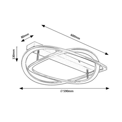 Rabalux - Plafonnier LED 72 W, 230 V, 3000 K, Ø 59 cm
