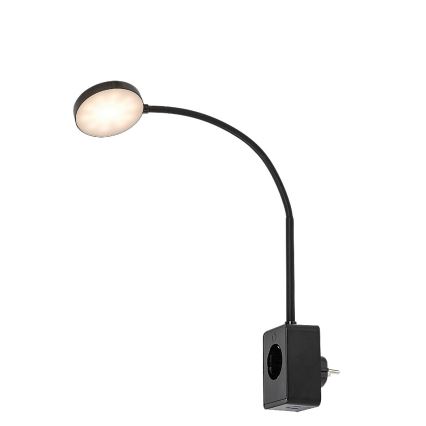 Rabalux - Applique murale LED dimmable LED/4W/230V avec port USB pour prise 3000/4000/6000K noir