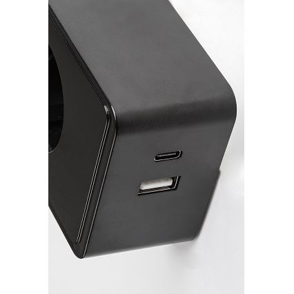 Rabalux - Applique murale LED dimmable LED/4W/230V avec port USB pour prise 3000/4000/6000K noir