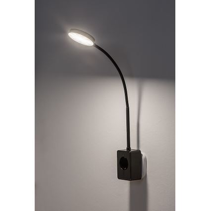Rabalux - Applique murale LED dimmable LED/4W/230V avec port USB pour prise noire