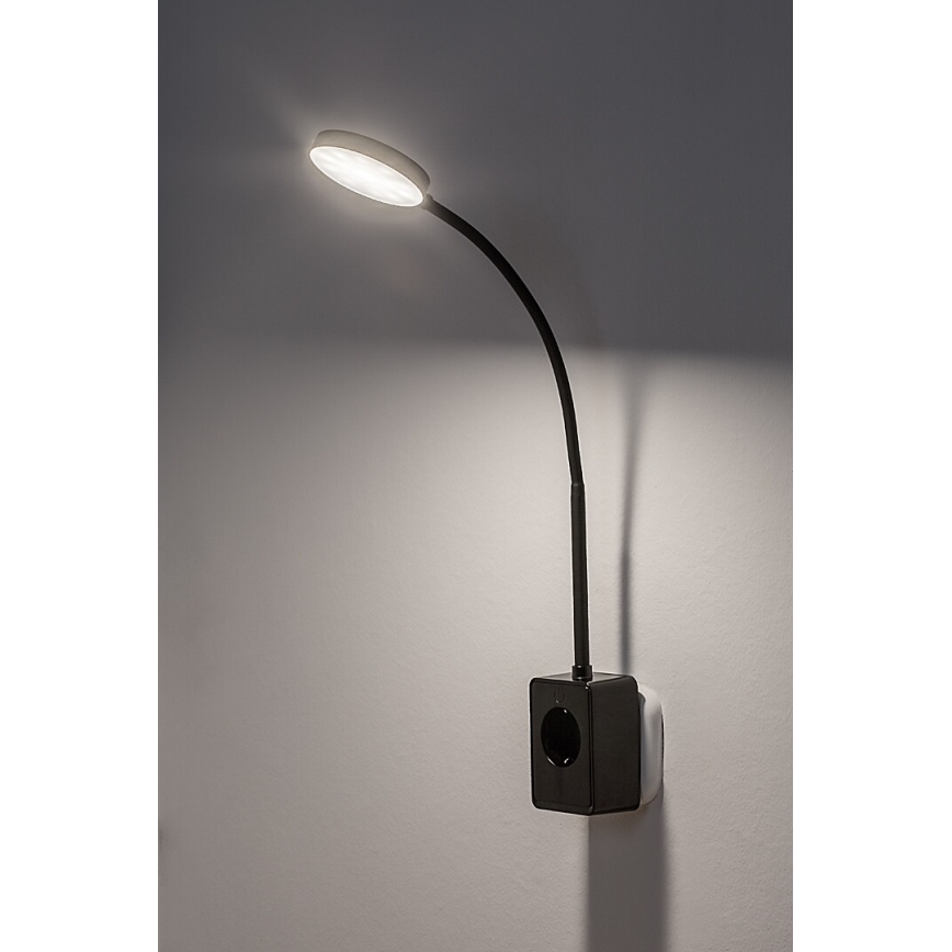 Rabalux - Applique murale LED dimmable LED/4W/230V avec port USB pour prise noire