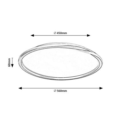 Rabalux  - LED Plafondlamp LED/40W/230V diameter 56 cm zwart