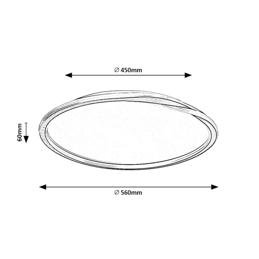 Rabalux  - LED Plafondlamp LED/40W/230V diameter 56 cm zwart