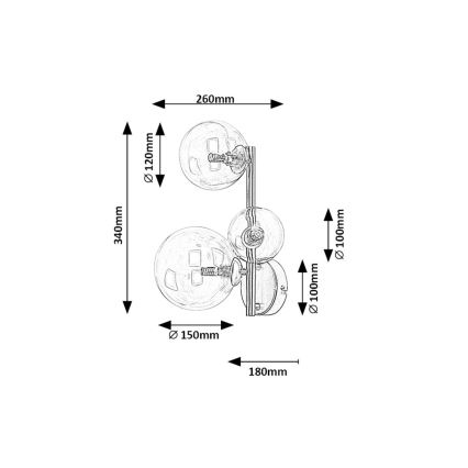 Rabalux - Wandlamp 3xG9/28W/230V