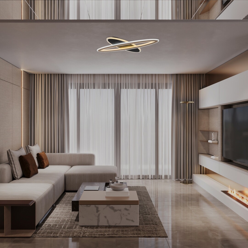 Rabalux - Dimbare LED Plafondlamp LED/70W/230V 3000/4000/6000K zwart + afstandsbediening