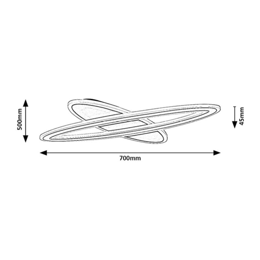 Rabalux - Plafonnier LED dimmable/70W/230V 3000/4000/6000K noir + télécommande Ø 70 cm