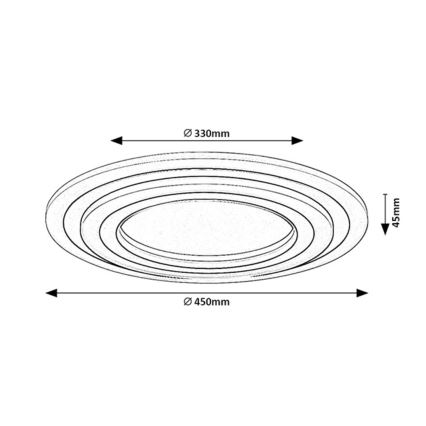 Rabalux - Dimbare LED-plafondlamp LED/56W/230V 3000/4000/6000K mat chroom/zwart + afstandsbediening Ø 45 cm