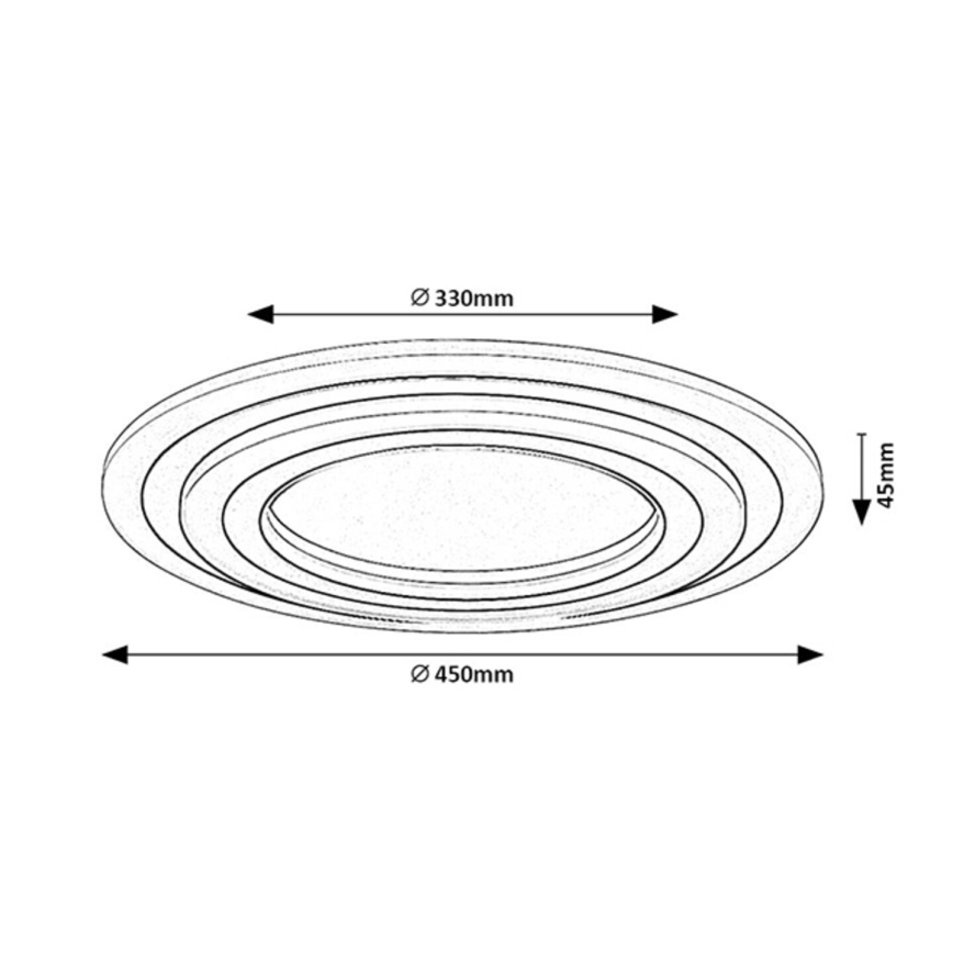 Rabalux - Dimbare LED-plafondlamp LED/56W/230V 3000/4000/6000K mat chroom/zwart + afstandsbediening Ø 45 cm