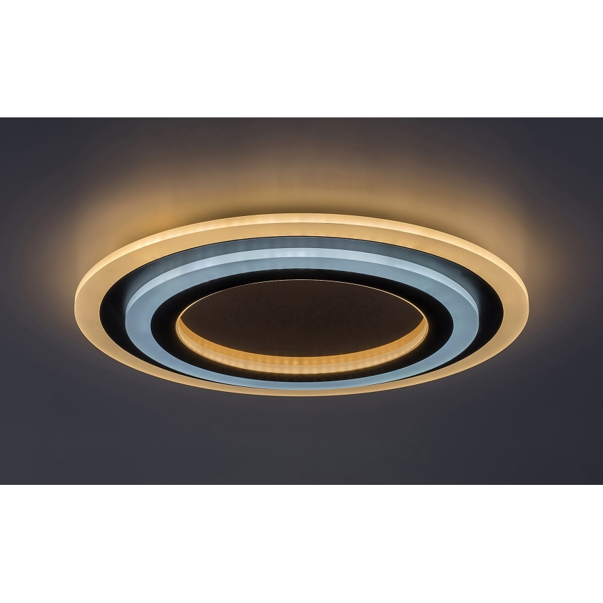 Rabalux - Plafonnier à intensité variable LED/56W/230V 3000/4000/6000K chrome mat/noir + Télécommande