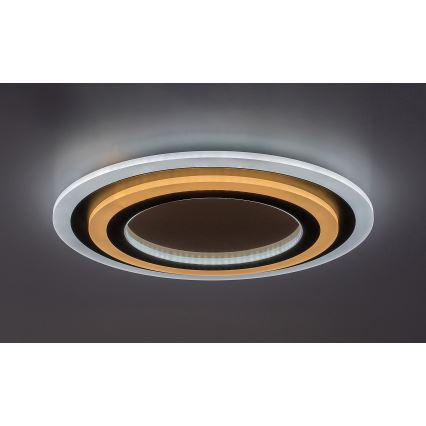 Rabalux - Plafonnier à intensité variable LED/56W/230V 3000/4000/6000K chrome mat/noir + Télécommande