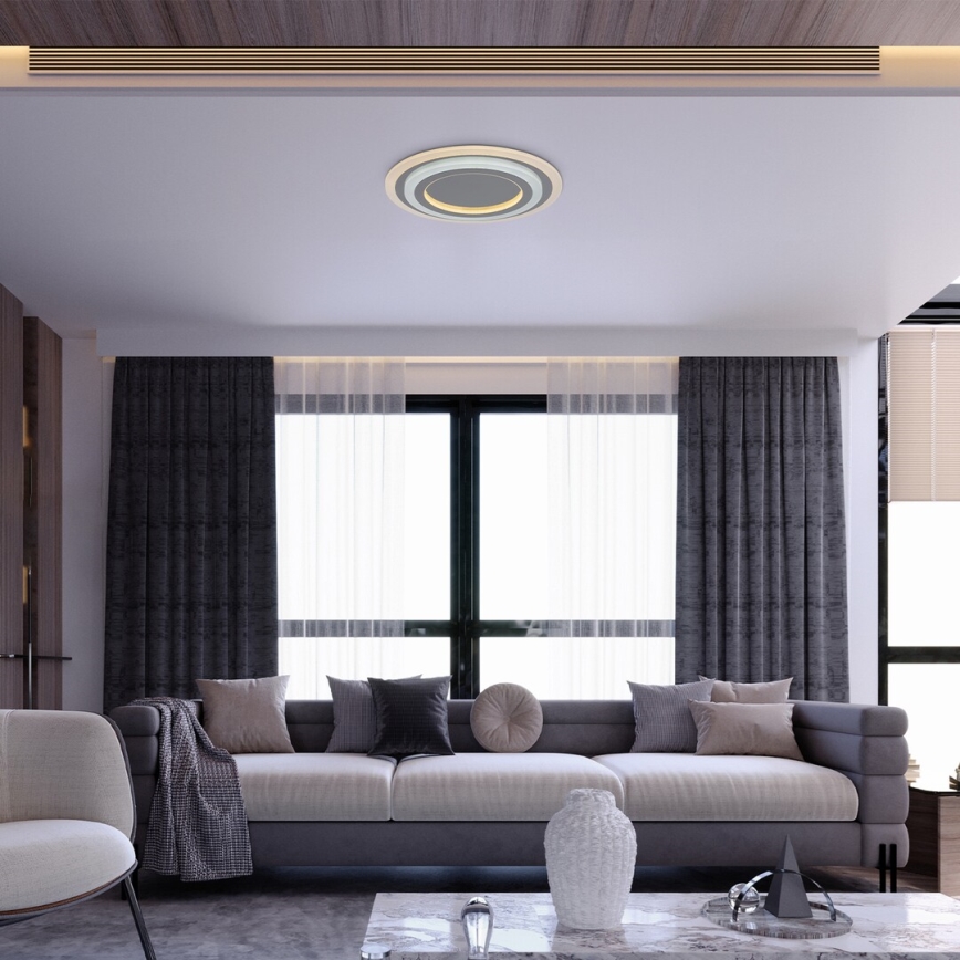 Rabalux - Dimbare LED Plafondlamp LED/56W/230V 3000/4000/6000K mat chroom + afstandsbediening