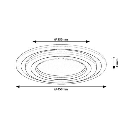 Rabalux - Dimbare LED-plafondlamp LED/56W/230V 3000/4000/6000K, mat chroom, met afstandsbediening, Ø 45 cm