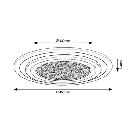 Rabalux - LED dimbare plafondlamp LED/56W/230V 3000/4000/6000K zwart + afstandsbediening Ø 45 cm