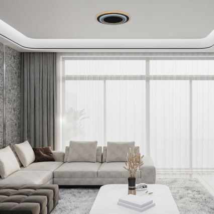 Rabalux - Plafonnier LED dimmable 56W/230V 3000/4000/6000K noir + télécommande Ø 45 cm